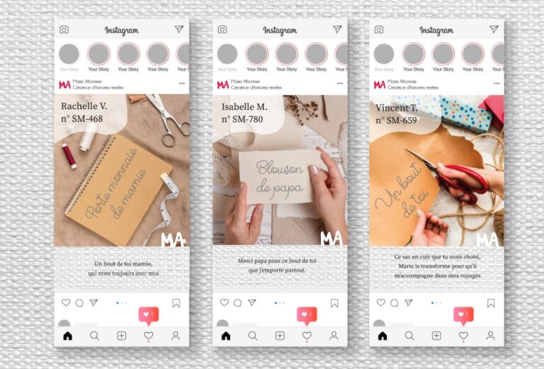 Template Instagram pour identité visuelle par Cathy Raymond graphiste
