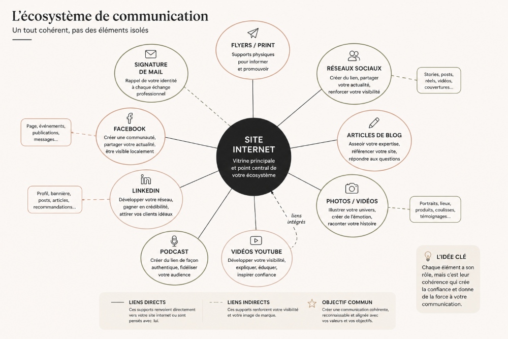 Schéma d'un écosystème de communication
